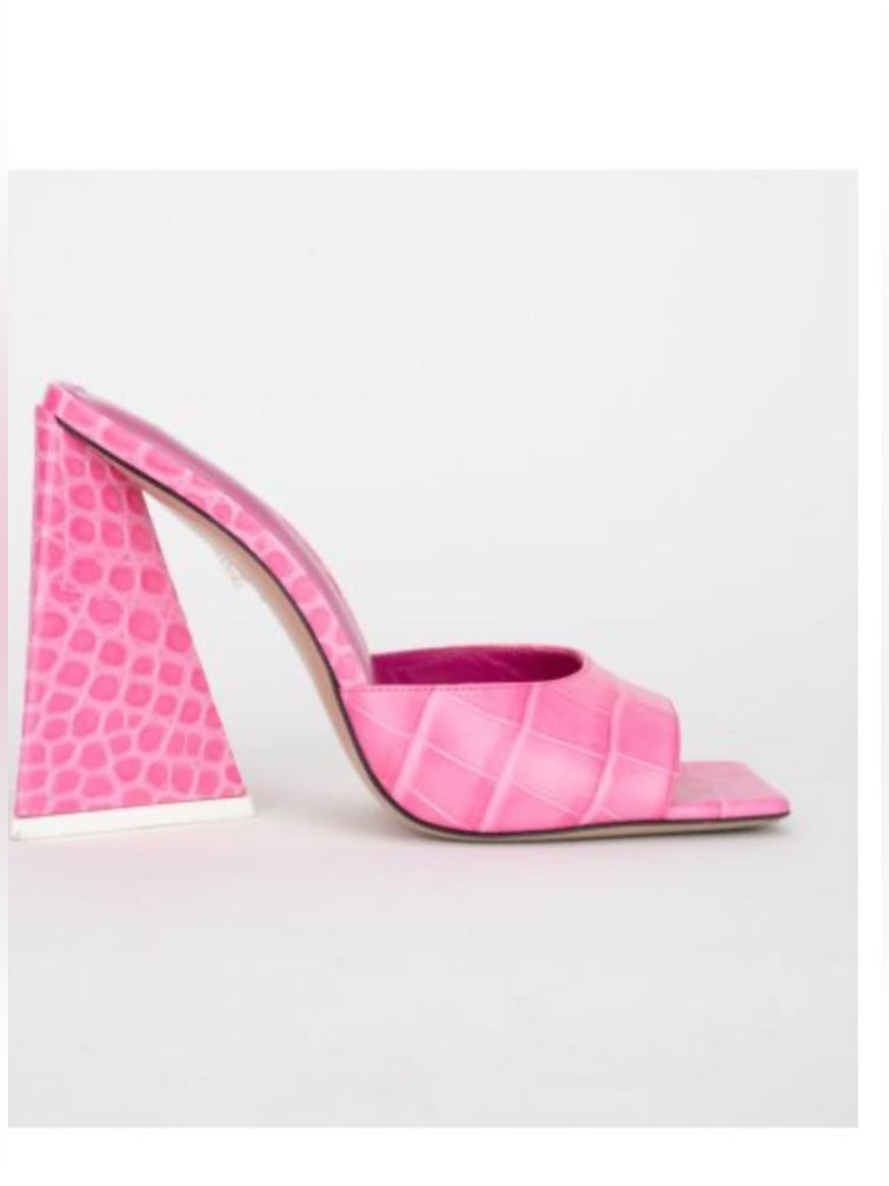 THE ATTICO Pink Croc-Embossed Mules Heels – Size EU 37 / US 7